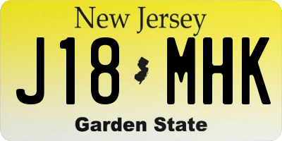 NJ license plate J18MHK