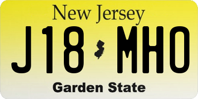 NJ license plate J18MHO