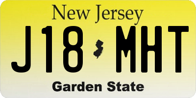 NJ license plate J18MHT