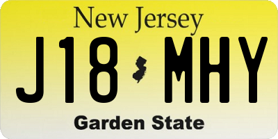 NJ license plate J18MHY