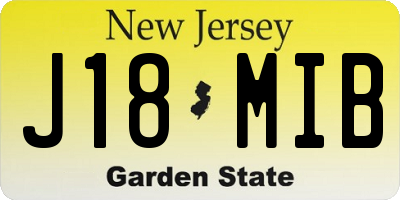 NJ license plate J18MIB