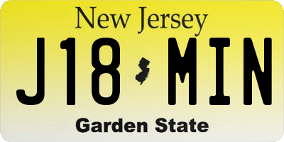 NJ license plate J18MIN
