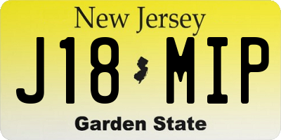 NJ license plate J18MIP