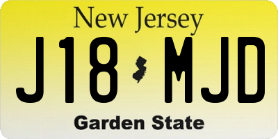 NJ license plate J18MJD