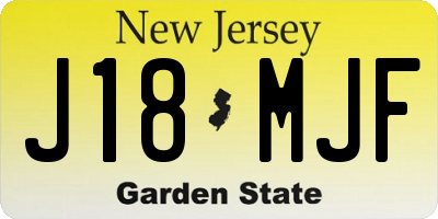 NJ license plate J18MJF