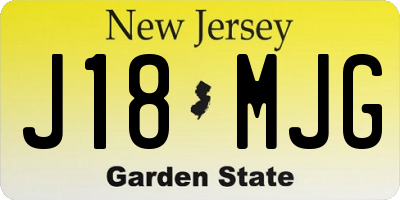 NJ license plate J18MJG