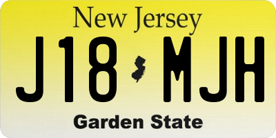 NJ license plate J18MJH