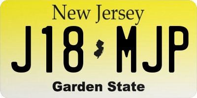 NJ license plate J18MJP