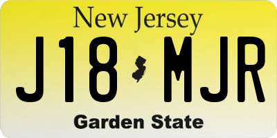 NJ license plate J18MJR