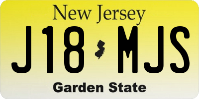 NJ license plate J18MJS
