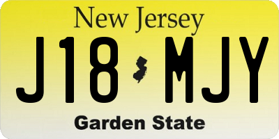 NJ license plate J18MJY