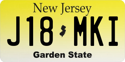 NJ license plate J18MKI