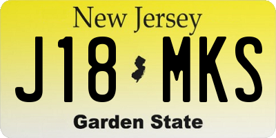 NJ license plate J18MKS