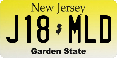 NJ license plate J18MLD