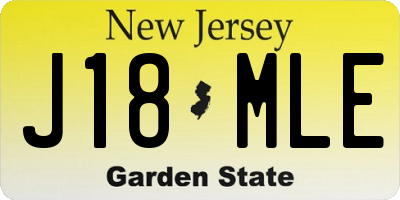 NJ license plate J18MLE