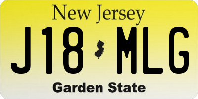 NJ license plate J18MLG