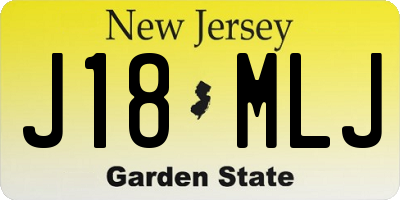 NJ license plate J18MLJ