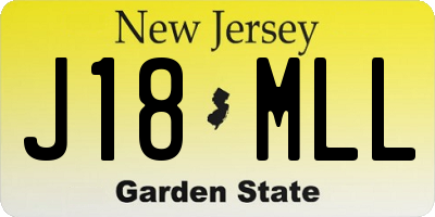 NJ license plate J18MLL