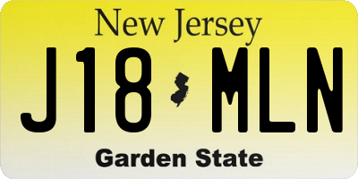 NJ license plate J18MLN