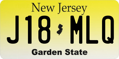 NJ license plate J18MLQ