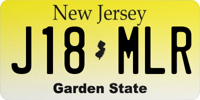 NJ license plate J18MLR