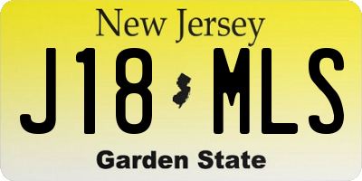 NJ license plate J18MLS