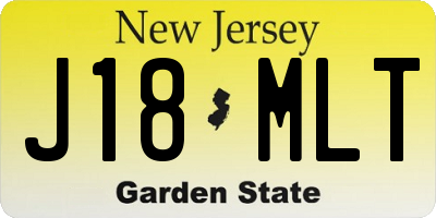 NJ license plate J18MLT