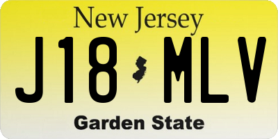 NJ license plate J18MLV