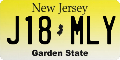 NJ license plate J18MLY