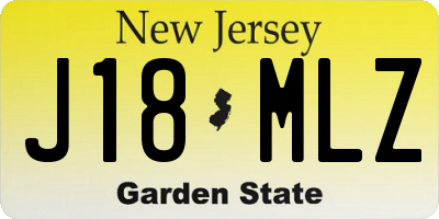 NJ license plate J18MLZ