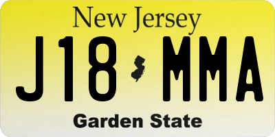 NJ license plate J18MMA