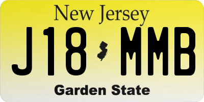 NJ license plate J18MMB