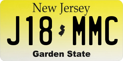 NJ license plate J18MMC