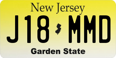 NJ license plate J18MMD
