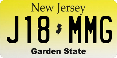 NJ license plate J18MMG