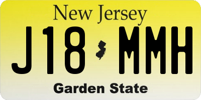 NJ license plate J18MMH