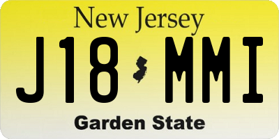 NJ license plate J18MMI