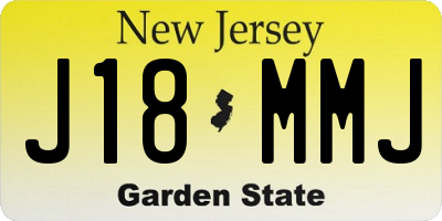 NJ license plate J18MMJ