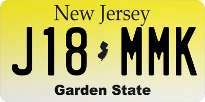 NJ license plate J18MMK