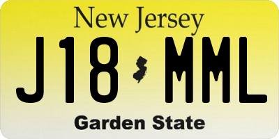NJ license plate J18MML