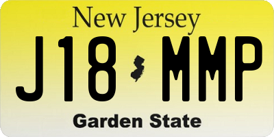 NJ license plate J18MMP