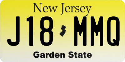 NJ license plate J18MMQ