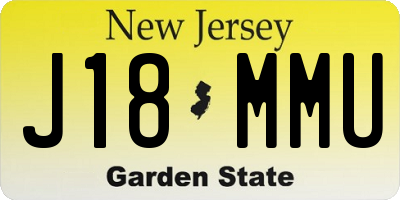 NJ license plate J18MMU