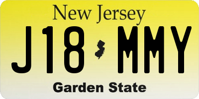 NJ license plate J18MMY