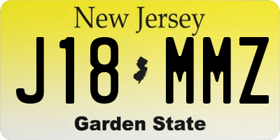NJ license plate J18MMZ
