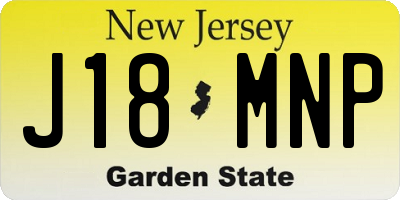 NJ license plate J18MNP