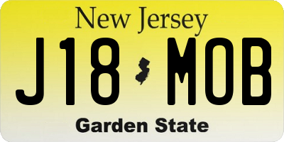 NJ license plate J18MOB