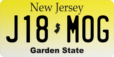 NJ license plate J18MOG