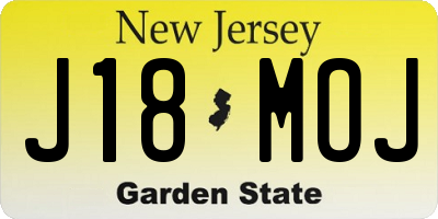 NJ license plate J18MOJ