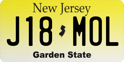 NJ license plate J18MOL